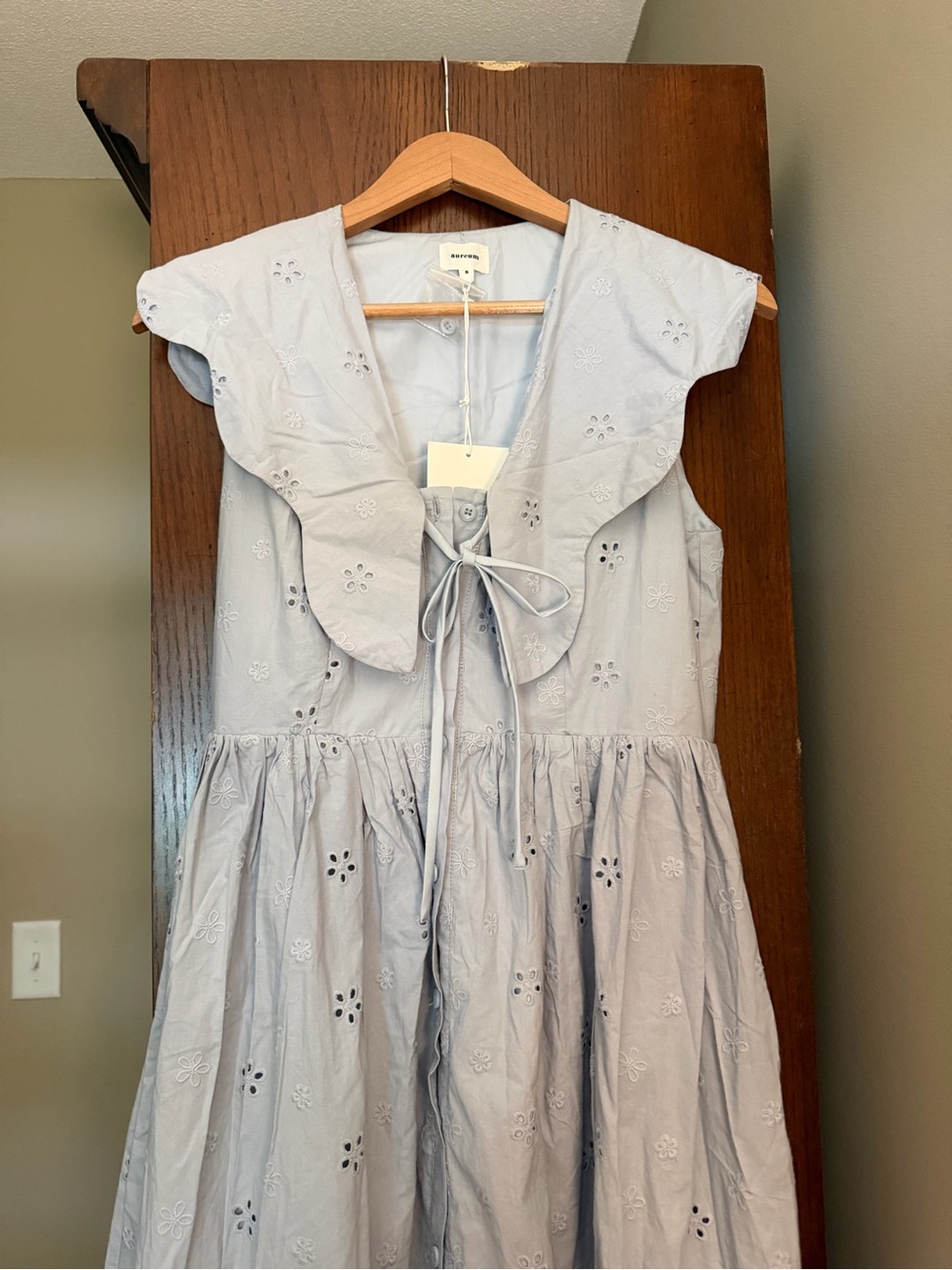 Shop Dahl Cinderella - Light Blue Eyelet Tie-Front Dress - Picture 4 of 5